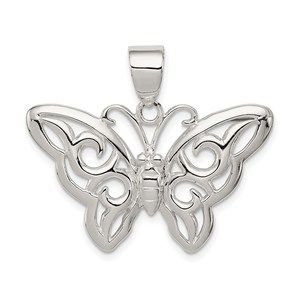 925 Sterling Silver Butterfly Necklace Charm Pendant